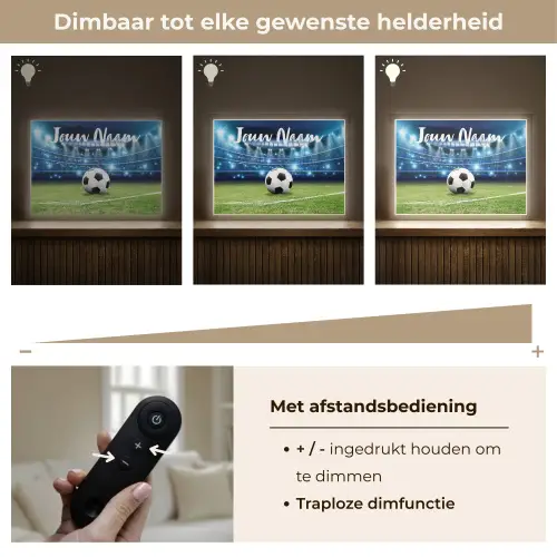 Voetbal - Stadion - Bal - Jongens Light Box met batterij (Wandlamp kind) middel -USP_dimbaarNL