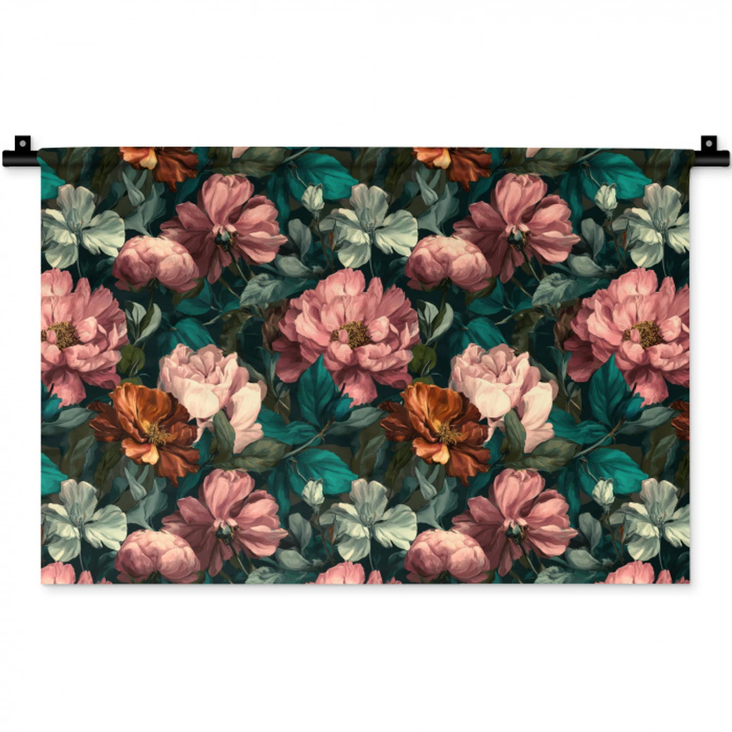 Bloemen - Schilderachtig - Patroon - Roze Wandkleed katoen klein 269 -zz3d