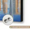 Skyline - Wolkenkrabbers - Water - Blauw Textielframe zwart klein -USP_ophangsysteemNL