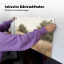 Landschap - Minimalistisch - Beige Inductie beschemer met haakjes klein -ky-ophangen-de