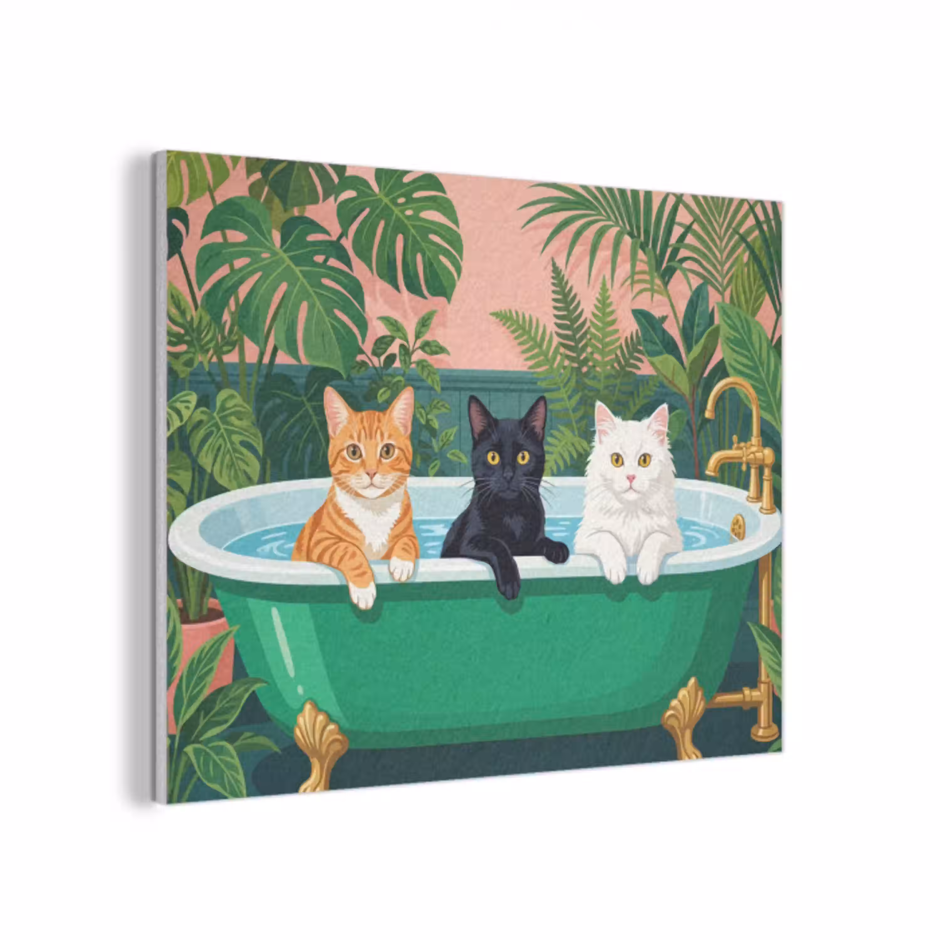 Badkamer - Kattenparade - Kleurrijk PET vilt klein -3d