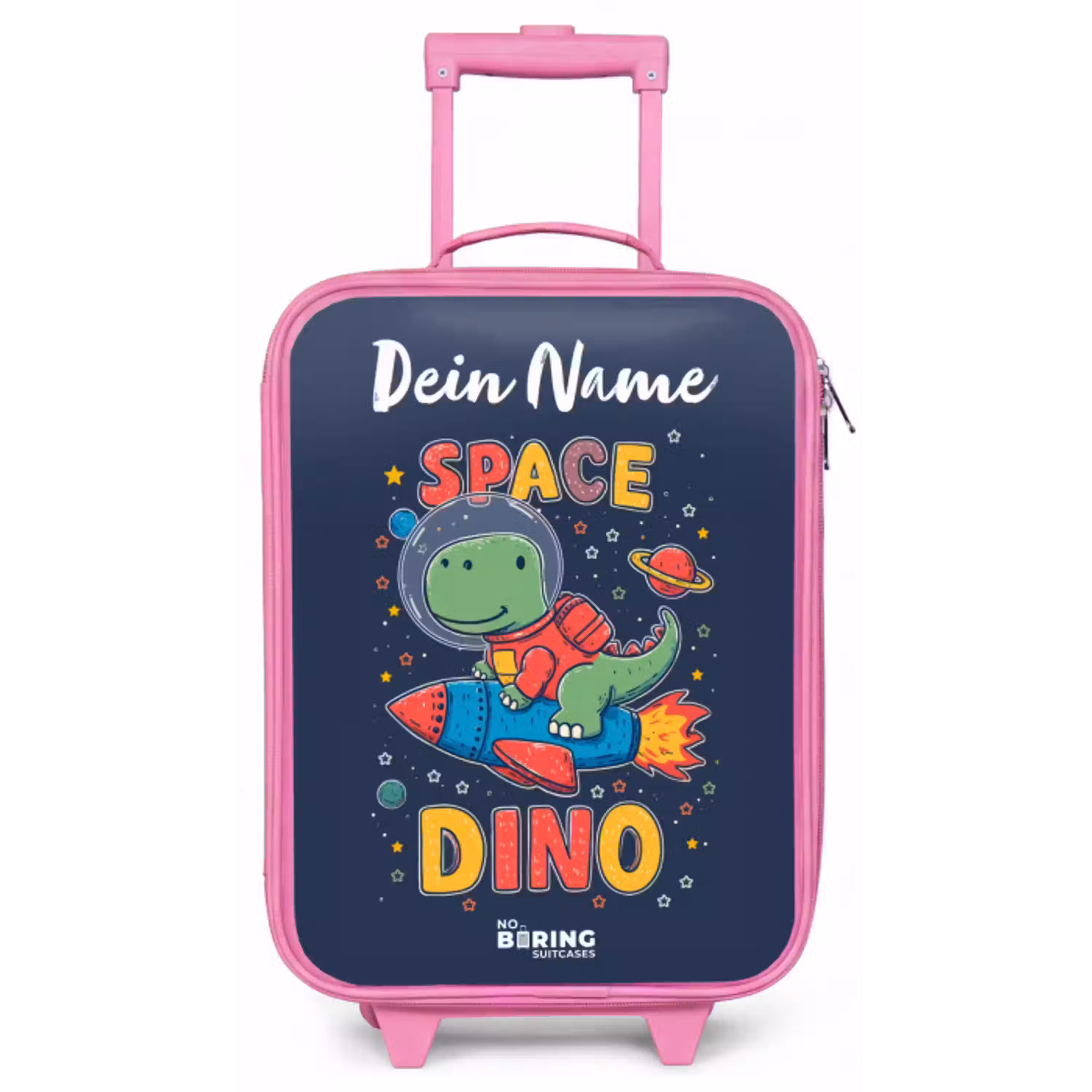 Dinosaurus - Groen - Raket - Sterrenhemel Kinderkoffer - Roze klein -zz3dotto