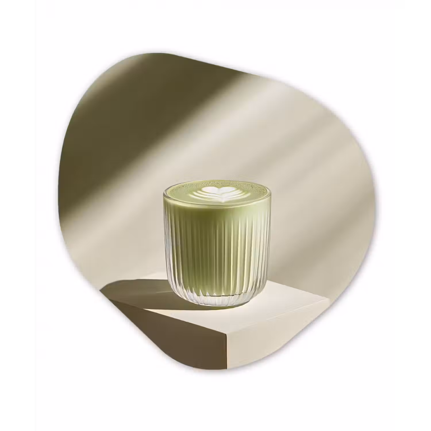 Organisch schilderij glas - Matcha - Glas - Groen - Minimalistisch