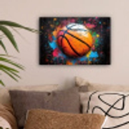 Graffiti - Basketbal - Verf - Sport canvas 2cm klein -sfeer1