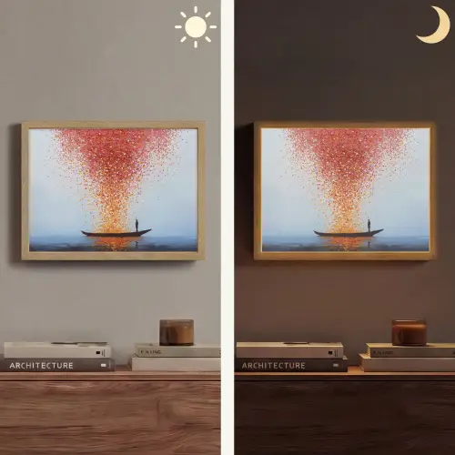 Wolk - Confetti - Boot - Wateroppervlakte Light Box met batterij (Wandlamp) middel -sfeer3