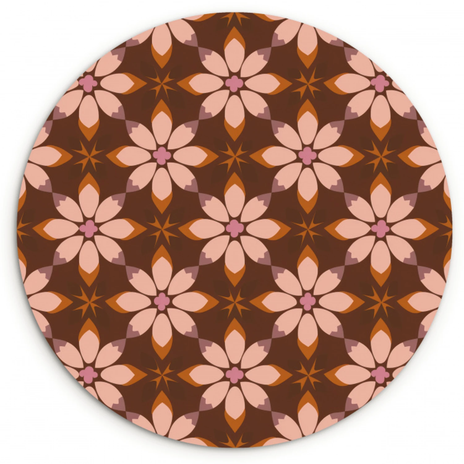 Klassiek - Retro - Bruin Wandcirkel kunststof plaat 5mm dik klein 188 -3d