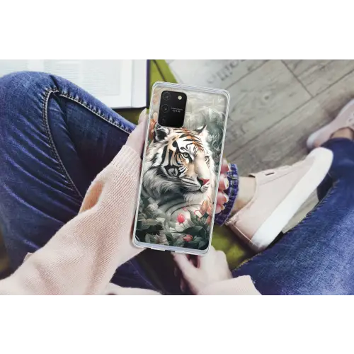 Tijger - Wilde dieren - Bloemen - Jungle Telefoonhoesje Samsung Galaxy S10 Lite klein -handS10Lite