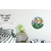 Mozaïek - Veld - Tulpen - Kleurrijk Wandcirkel aluminium klein -kinderkamer