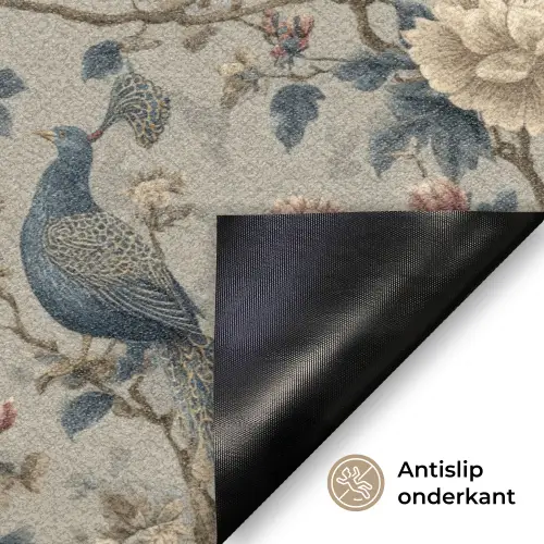 Pauw - Bloemen - Blauw Deurmat klein 898 -antislip_NL