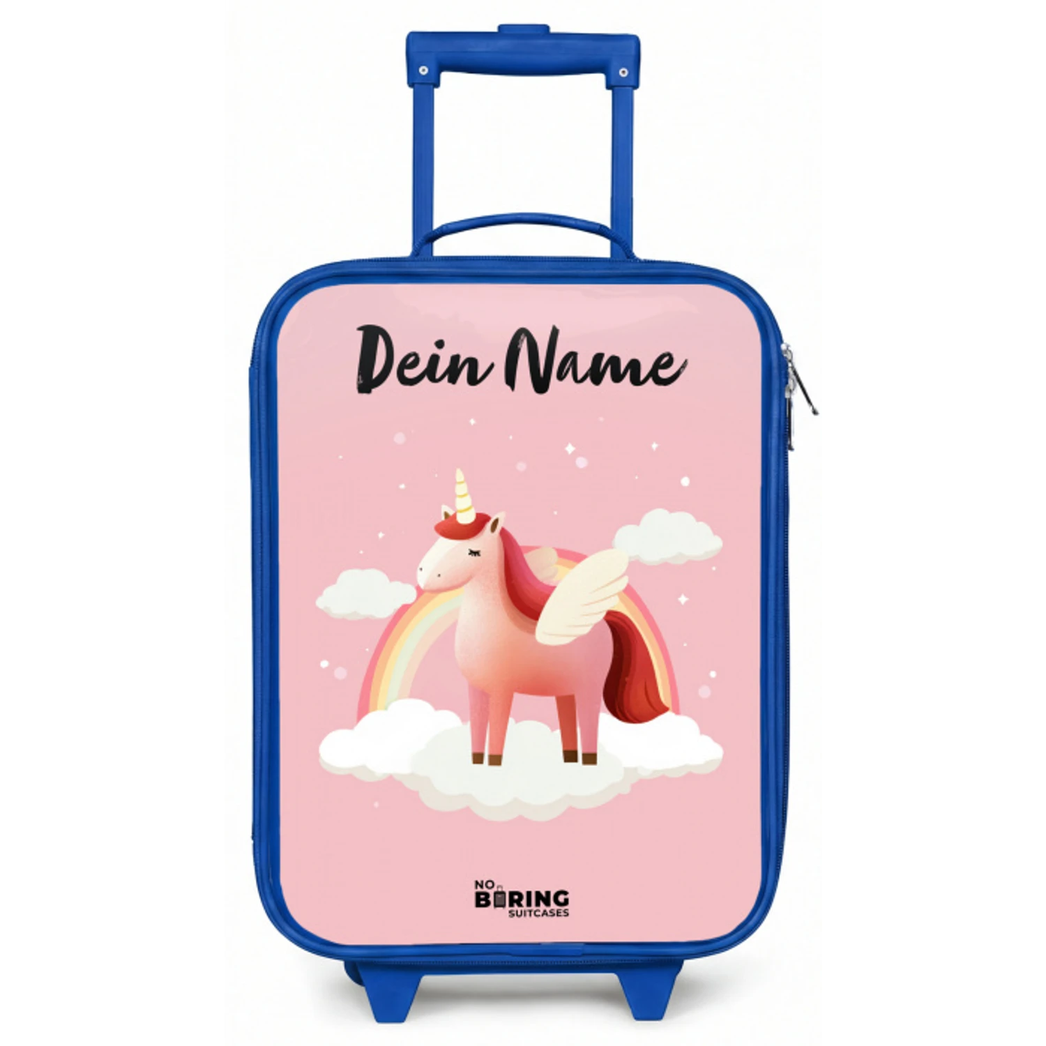Eenhoorn - Vleugels - Roze - Regenboog Kinderkoffer - Blauw klein -zz3dotto