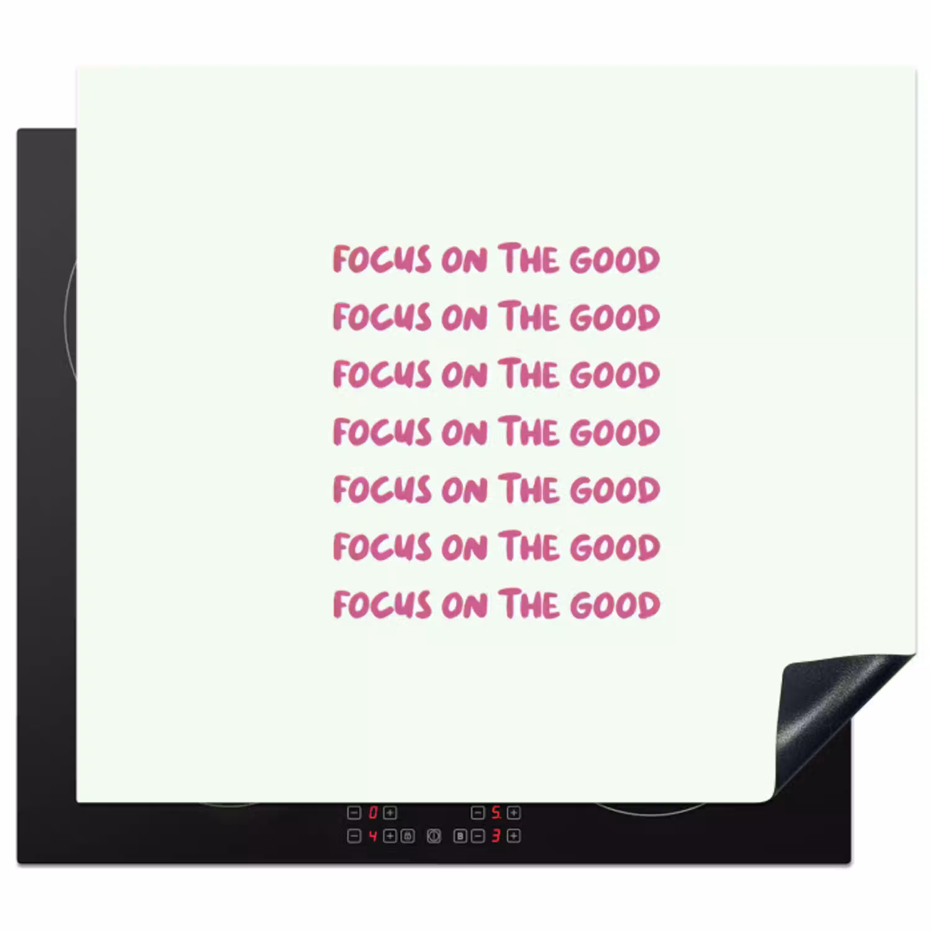 Focus on the good - Roze Inductie beschermer vinyl 3mm middel -3d
