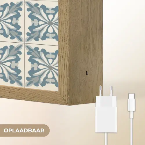 Dessin - Tegel - Blauw Light Box met batterij (Wandlamp) middel 907 -USP_websiteoplaadbaarNL