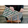 Vlechtpatroon - Groen - Roze - Grafisch laptophoes neopreen klein 279 -tas