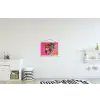 Luipaard - Roze - Oranje - Blauw - Verf textielposter latten blank klein -kinderkamer