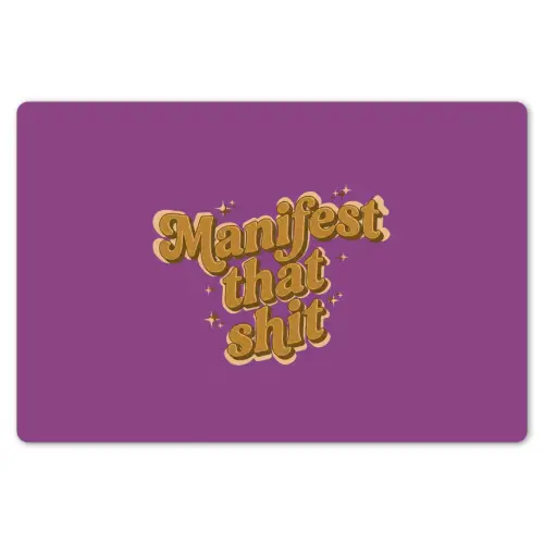 Manifest that shit - Paars - Glitter Placemat vinyl groot -zzsfeer1_Kitchenyeah-website