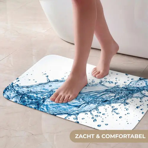 Spash - Water - Blauw Badmat klein -USP_ZachtNL