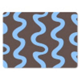 Kronkelende lijnen - Blauw - Bruin - Minimalistisch muismat rubber klein 262 -3d