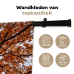 Boom - Bladerdak - Herfst - Oranje - Sfeervol Wandkleed katoen middel -sfeer2