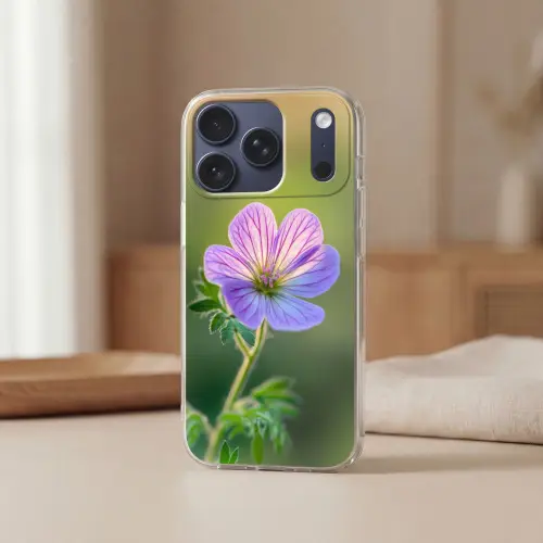 Bloem - Close up - Paars Telefoonhoesje iPhone 17 Pro klein -sfeer2