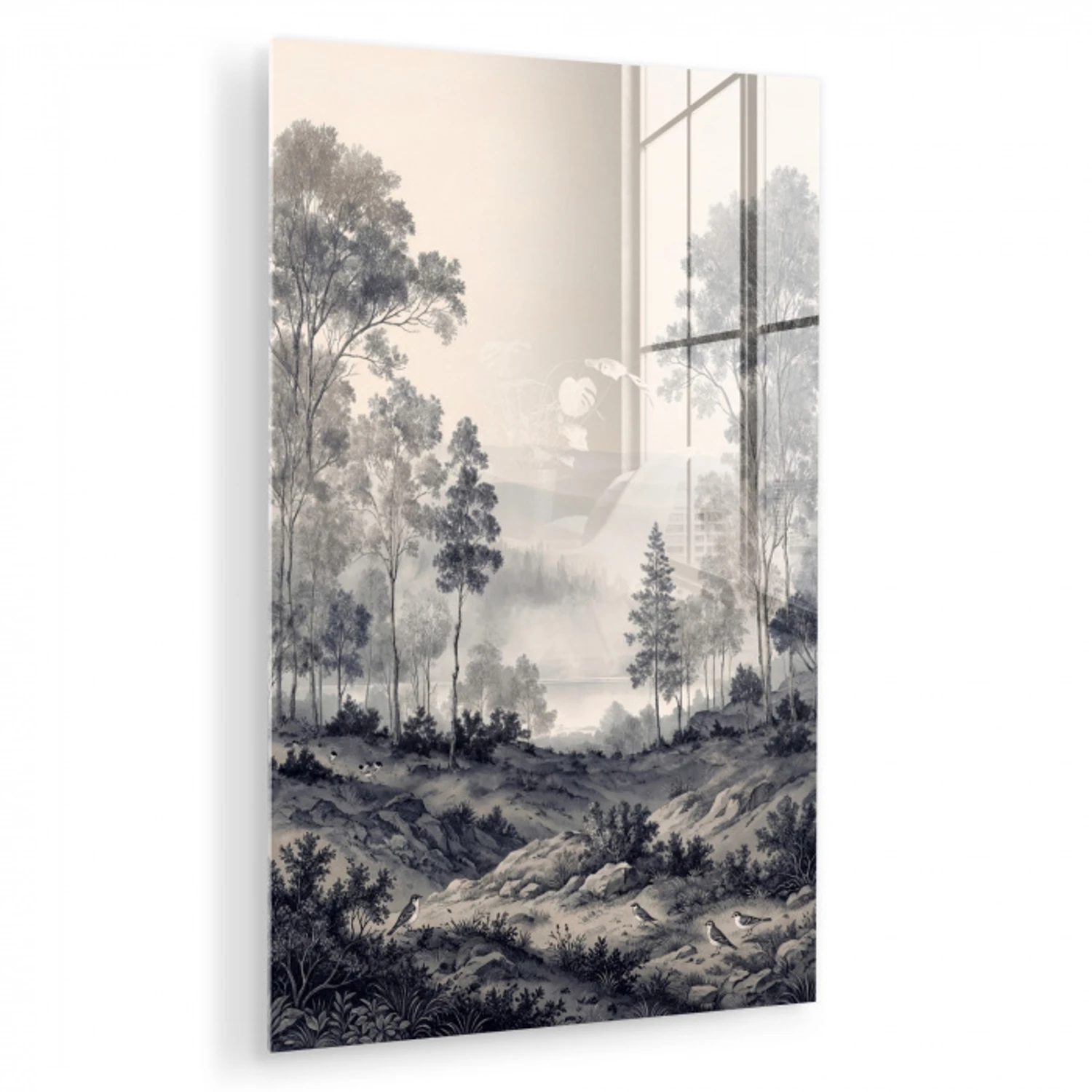 Mistig - Berglandschap - Illustratie plexiglas 5mm klein -zzzproduct_nieuw
