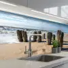 Zand - Strand - Paal - Water - Zomer keuken achterwand 2 middel -3d_schuin