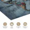 Wereldkaart - Denim - Textiel poster papier klein -closeup_NL
