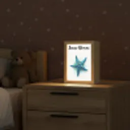 Zeester - Blauw - Spetters Light Box met kabel (Kinderlampje) klein -sfeer1_kind