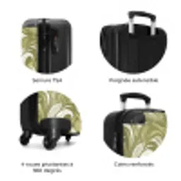 Abstract - Textuur - Groen NBS - Handbagage koffer - Volwassenen Unisex middel zzzzzzzbolletjes_FR
