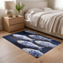 Vissen - Delfts - Blauw - Keramiek Vloerkleed Rechthoek klein -atmosphere_sfeer3_global
