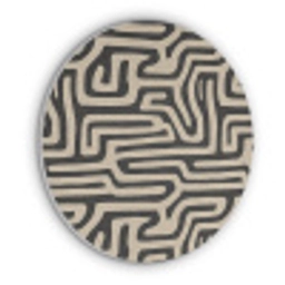 Grafisch - Lijnen - Zwart Akoestische PET Vilt - Rond klein 838 -3d