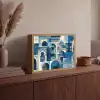 Abstract - Islamitisch - Blauw - Wit Light Box met batterij (Wandlamp) middel -sfeer2