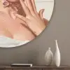 Vrouw - Douche - Roze Akoestische PET Vilt - Rond klein -sfeer5_closeup