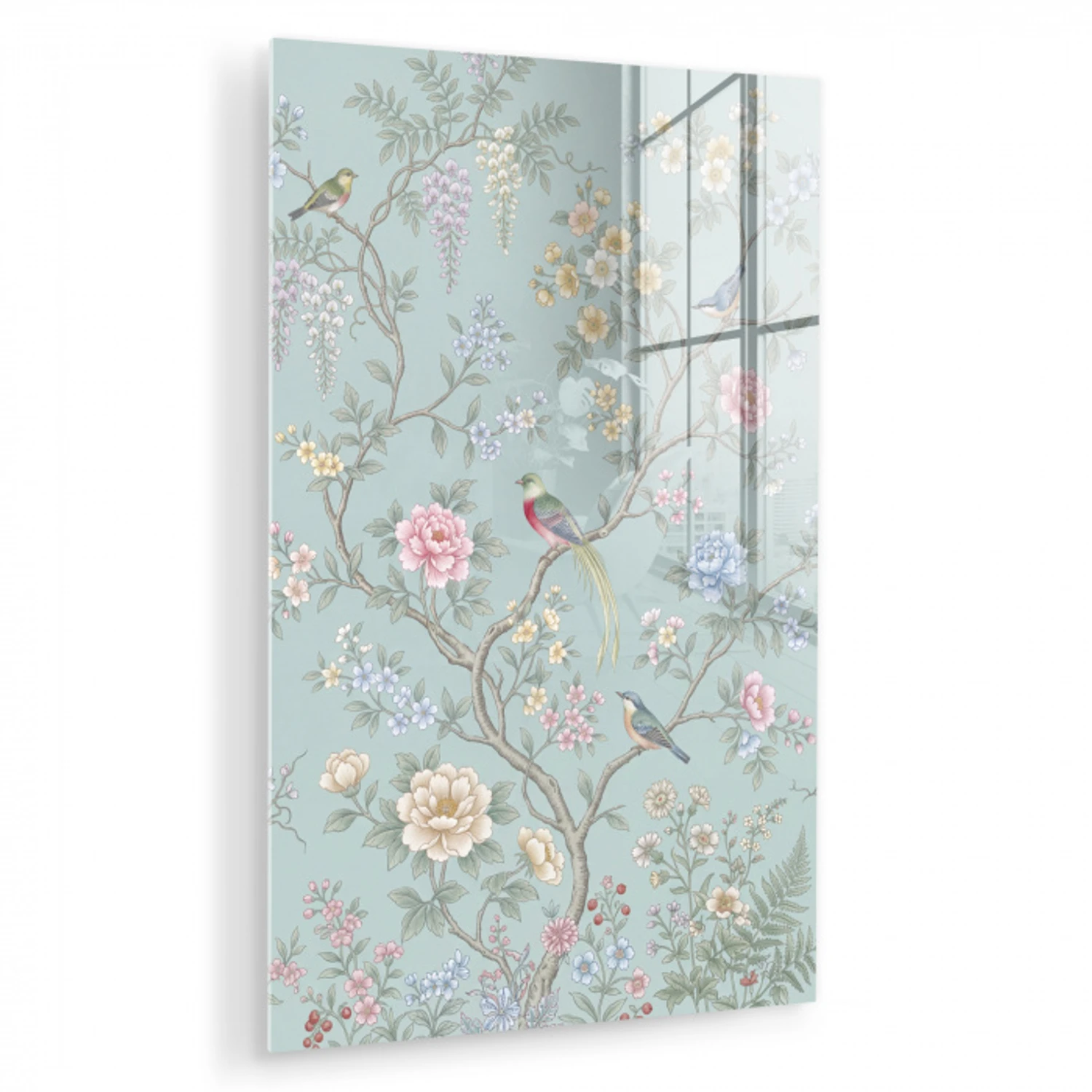 Vogel - Bloemen - Kleurrijk plexiglas 5mm klein -zzzproduct_nieuw