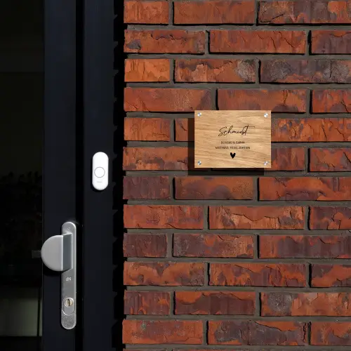 Licht hout - Sierlijk Naambord Rechthoek middel -sfeer1-rechthoek-S