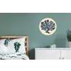 Blauw koraal - Vertakkingen - Beige Wandcirkel aluminium klein -slaapkamer
