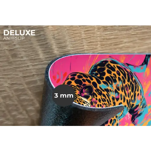 Luipaard - Roze - Oranje - Blauw - Verf Placemat vinyl groot -closeup