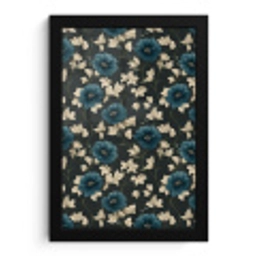 Botanisch - Bloemen - Blauw fotolijst zwart zonder passe partout klein 224 -3d