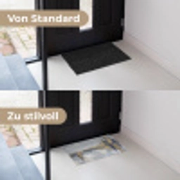 Abstract - Structuur - Goud - Grijs - Modern Deurmat klein -voor-na_DE