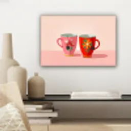Theekopjes - Bloemmotieven - Roze - Theezakjes canvas 2cm klein -sfeer6