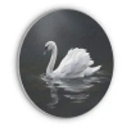 Zwaan - Water - Natuur - Realistisch - Wit Akoestische PET Vilt - Rond klein -3d