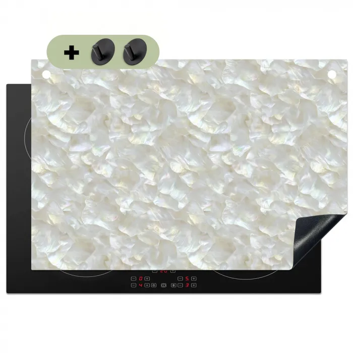 Parelmoerglans - Wit - Schelp Inductie beschemer met haakjes klein 777 -3d