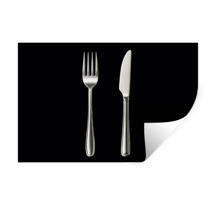 Bestek - Klassiek - Elegant Muursticker klein -3d