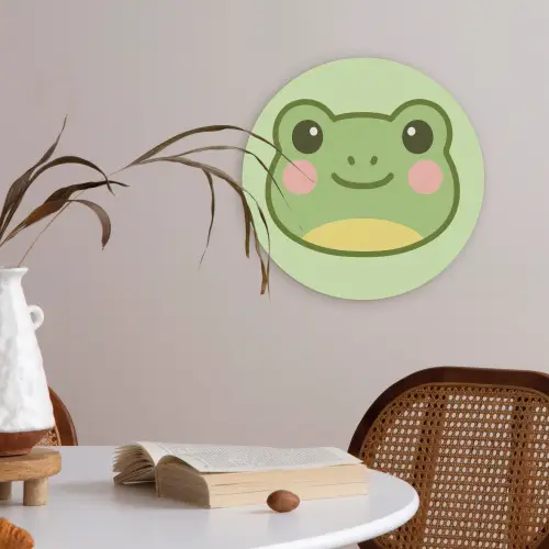 Kikker - Groen - Vriendelijkheid Akoestische PET Vilt - Rond klein -sfeer3