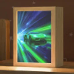Snelheid - Licht - Sportwagen - Groen Light Box met kabel klein -zzz_3d_website