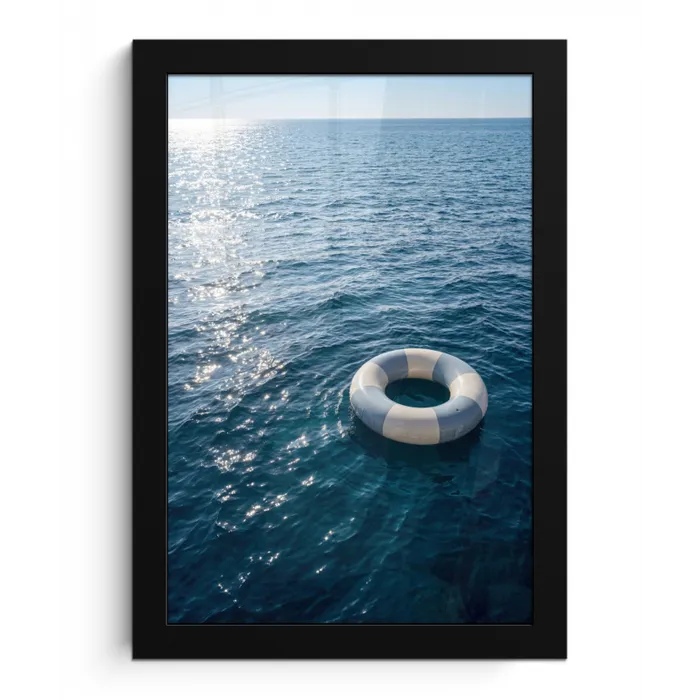 Oceaan - Zwemband - Horizon fotolijst zwart zonder passe partout klein -3d