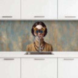 Portret - Vlinder - Kleurrijk keuken achterwand 2 middel -3d