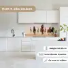 Kudde paarden - Stofwolk - Bruin - Zwart keuken achterwand 2 middel -sfeer4_NL