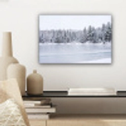 Meer - Dennen - IJs - Winter - Rustgevend canvas 2cm klein -sfeer6