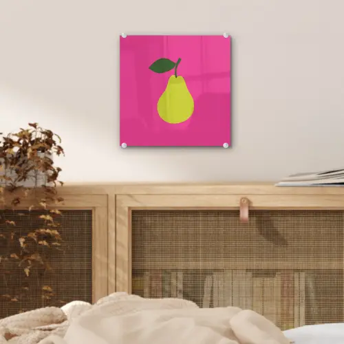 Illustratie - Fruit - Peer - Groen plexiglas 5mm klein -sfeer4