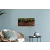 Bloemen - Muur - Groen - Oranje Muursticker klein -plant